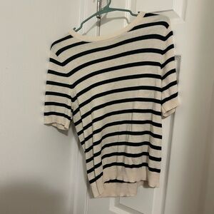 Striped Black and Cream Women's Top